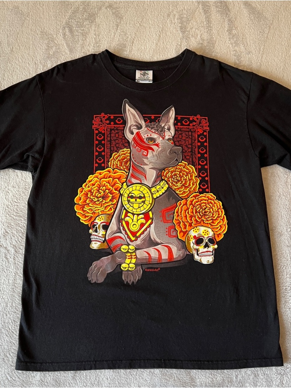Guardian of Mictlan Men's Cotton T-Shirt Large